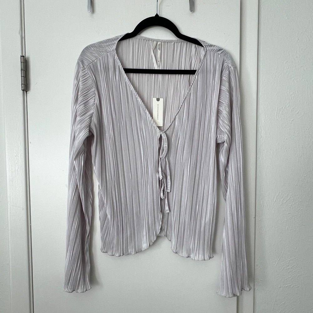 Anthropologie Pleated V-Neck Top